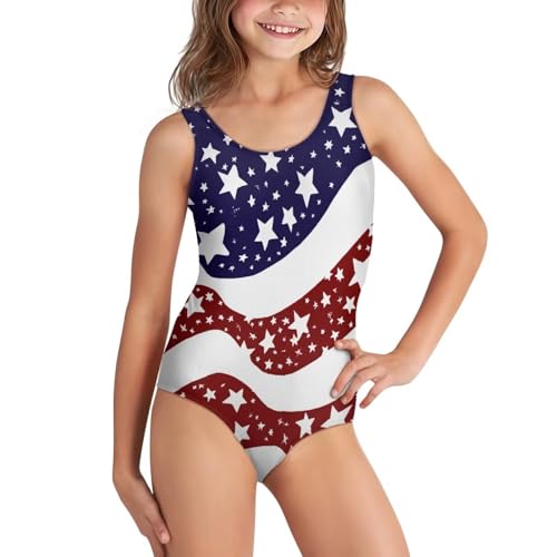 Image of Kid One Piece Swimsuit with Cross Back Girls Summer Sleeveles Swimwear for 5-14 Years