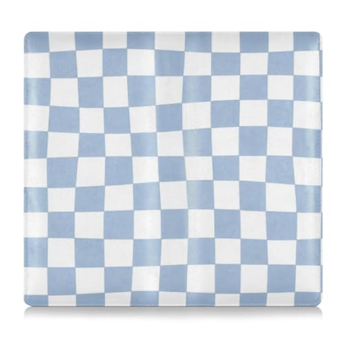 CEBUGI Blue Distorted Checkered Car Registration and Insurance Holder Glove Box Organizers Wallet Case for Documents Organizer,4.92