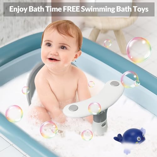 BKFEDLU Baby Bath Seat,Infant Bath Seat for Babies 6 Months & Up,Baby Bath Chair Baby Tub Seat,Baby Bathtub Seat with Thermometer/Baby Bath Toys/with 4 Secure Suction Cups Toddler Bath Seat(Gray) - Thumbnail 2