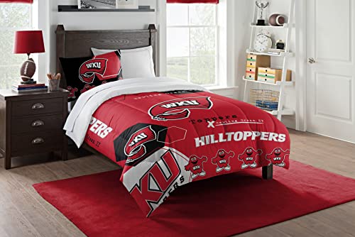 Northwest NCAA Western Kentucky Hilltoppers Unisex-Adult Comforter and Sham Set, Twin, Hexagon