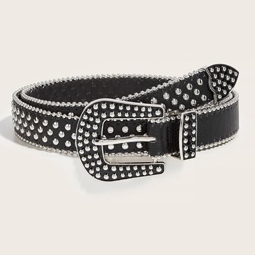 Western Belt For Women Rockers Belt For Pants Jeans PU Leather Rivet Studded Waistband Fashion Waiststrap For Daily Use4