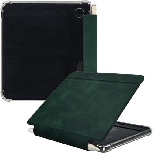 GOVTVA étui cuir Kobo Libra Colour 7" - mince avec support stylet, vert