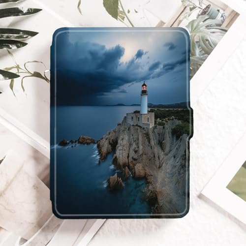 Miniatura 2 de Funda Compatible Con 6 Kindle 11 Generación 2024 2022 ,Carcasa Ligera Cubierta Con Auto Activación Reposo Para Kindle 2024 2022 11 Generación E-Reader,Faro Nublado