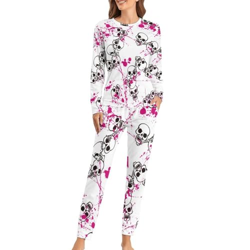 Pyjama femme crâne blanc : fini le froid nocturne avec ce t-shirt et pantalon