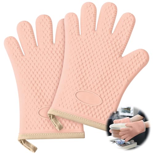 Lot de 2 gants de cuisine résistants à la chaleur avec doublure e...