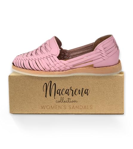 Image of Macarena Collection Womens Shoes Leather Sandal Flat for Women | Huarache Handmade Mexican Sandals | Comfortable & Stylish Womens Sandals 3050