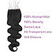 5x5 Transparent HD Lace Closure Body Wave Human Hair Closure Invisible 12A Brazilian Virgin Human Hair Free Part 5x5 100% Real Human Hair Pre Plucked Closure Natural Black 16 Inch