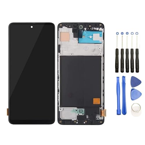 DYGCGO ������ Galaxy A51 4G, SM-A515F/DS/M �C�������p�t�����g�p�l�� LCD �^�b�`�p�l�� �t���p�l���i�t�����g�K���X�f�W�^�C�U�j�C���H��Z�b�g�t�� (�u���b�N)
