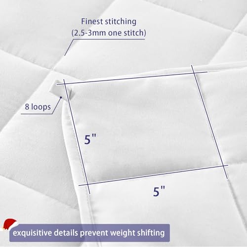 Image of King Size Weighted Blanket for Adults (30 lbs, 80 inch x 87 inch, White) Cooling Heavy Blanket for Sleeping Perfect for 290-310 lbs, Breathable Blanket for Adults & Couple All Season, Machine Washable