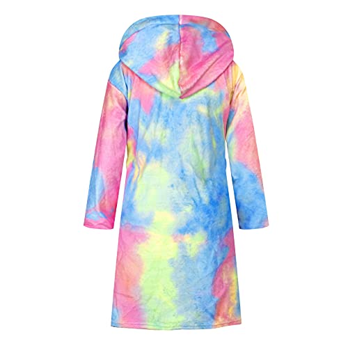 Teen Bathrobe Sleepwear Girls Towel Flannel Soft Kids Fleece Boys Warm Robe Baby Girl Footed Romper (Pink, 10-12 Years) #TOP3