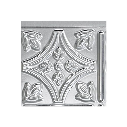 FASÄDE Traditional Style/Pattern 1 Decorative Vinyl Backsplash Panel in Brushed Aluminum (6X6 Inch Sample)