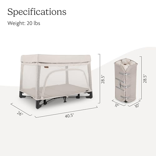 UPPAbaby Remi Playard | Deluxe 3-in-1 Portable Playard, Bedside Bassinet + Travel Crib| Mesh Bassinet, Mattress, Organic Cotton Mattress Cover + Storage Bag Included | Charlie (Sand Mélange) by UPPAbaby - Image 6