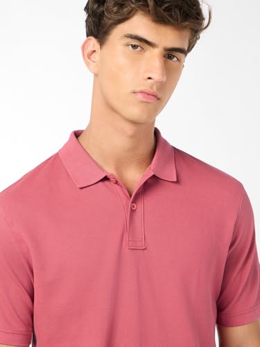Image of Bewakoof Men Solid Regular Fit Half Sleeve Collar Pure Cotton T-Shirt