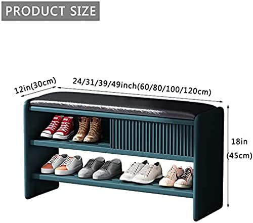 Armoire de banc à chaussures blanc et marron 100x30x45cm d'entrée