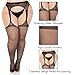 Leg Avenue Womens High Waist Sheer Suspender Pantyhose Stockings, Queen, Black