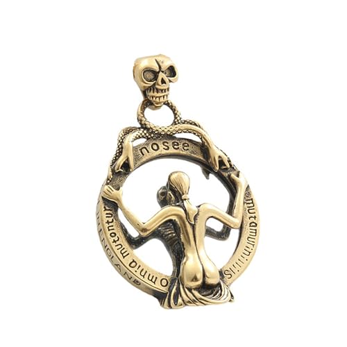 Punk Vintage Stainless Steel Magic Mirror Pendant Necklace For Men Women Gothic Unique Skull Necklaces Jewelry Gifts