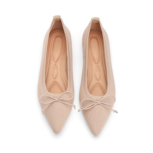 Image of Flats for Women Pointed Toe Knit Foldable Ballet Flat Shoes