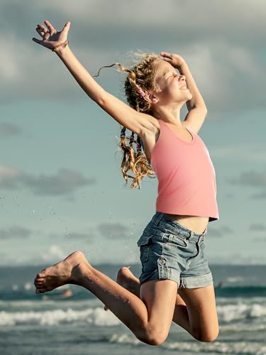 Image of Boao Girls Dance Tank Top Racerback Crop Tank Top Sleeveless Dance Outfit for Ballet Gymnastics Athletic Wear