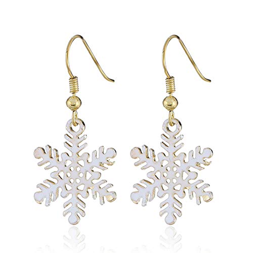 Preisvergleich Produktbild Anglacesmade Weihnachts-Ohrringe Schneeflocke hängend Ohrringe Urlaub Schmuck Weihnachten Geschenk für Frauen und Mädchen