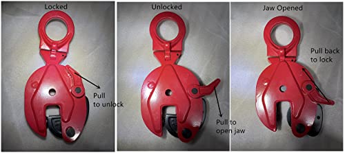 Pake Handling Tools Universal Vertical Plate Clamp - Heavy Duty Durable Lifting Clamp 4400 Lb (2 Ton) Working Load Limit (Wll) #TOP6