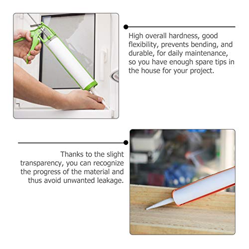 DOITOOL 20 peças de bocal de calafetagem de silicone de substituição com 20 tampas de dispositivo de