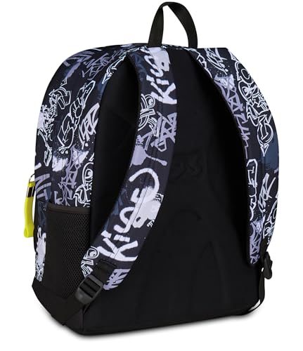 Seven Sac à dos double compartiment New Fit, gris, poche porte-bouteille, grande capacité, dossier préformé, sac à dos scolaire, enfant et garçon, gris, Taglia unica, Moderne – vue 5