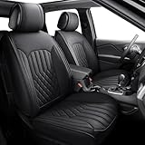 Tomatoman Waterproof Faux Leather Seat Covers Compatible with Jeep Grand Cherokee for Limited Overland Trailhawk Laredo High Altitude Summit Reserve SUV(Full Set/Black)