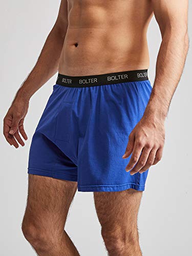 Bolter Men’s 5-Pack Cotton Stretch Boxers Shorts (Small, Blues) #TOP5
