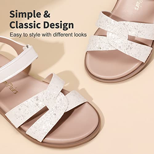 Image of DREAM PAIRS Girls Sandals Open Toe Princess Flat Sandals Strappy Summer Shoes Toddler /Little Kid