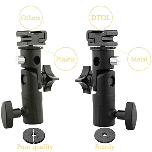 Dtol Camera Speedlite Mount Flash Stand Bracket Umbrella Mount Holder Shoe Mount Compatible With Nikon Pentax Olympus Nissin Metz And Other Speedlite Flashes E Type 2 Pack #TOP4