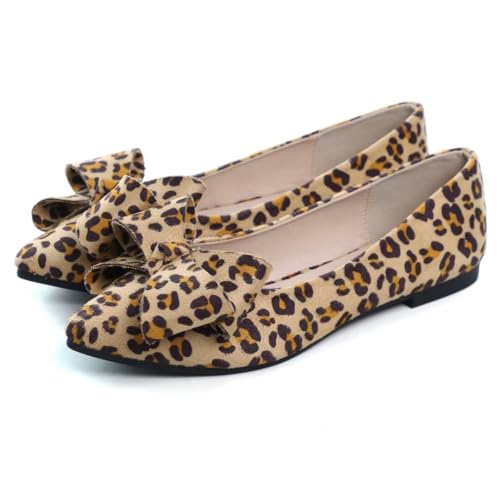 Image of TN TANGNEST Flats Shoes Women Comfort Casual Loafers | Classic Pointed Toe Bowknot Flats Cute Slip On Flats, Wear to Work Travel Walk