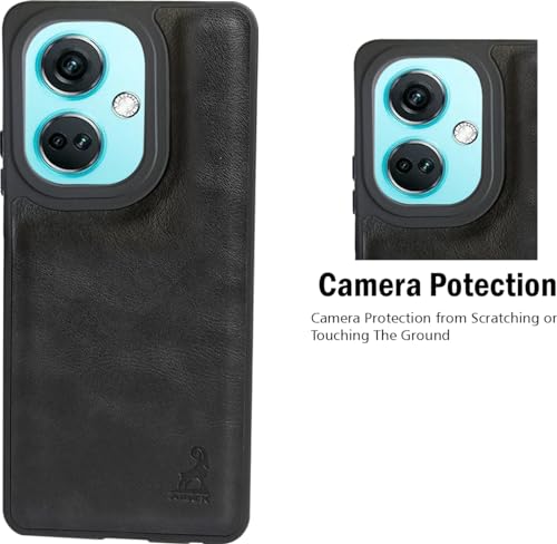 Image of AIBEX Shield Back Cover Case Compatible with OnePlus Nord CE 3 5G Back Cover | Flexible Vegan Leather | Full Camera Protection | Raised Edges | Super Soft-Touch | Bumper Case