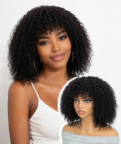 QUEEN VIRGIN REMY QVR Kinky Curly Human Hair Wig with