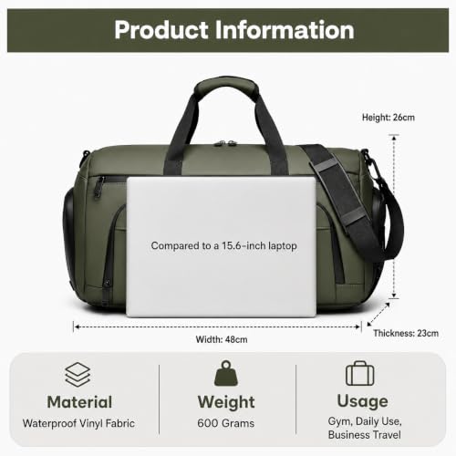 Image of CAVALO - Be Unique Water Resistant Duffle Bag for Gym, Travel and Business Men & Women | Cabin Size Weekender Bag with Dedicated Ventilated Shoe Compartment, Wet Pouch & Luggage Sleeve