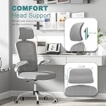 Mimoglad Office Chair, High Back Ergonomic Desk Chair with Adjustable Lumbar Support and Headrest, Swivel Task Chair with flip-up Armrests for Guitar Playing