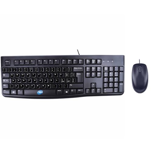 Teclado y ratón USB silencioso Simpletek con cable y distribución italiana