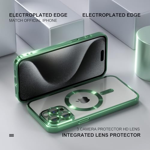 Image of Misea Magnetic for iPhone 15 Pro Max Case Compatible with MagSafe Green