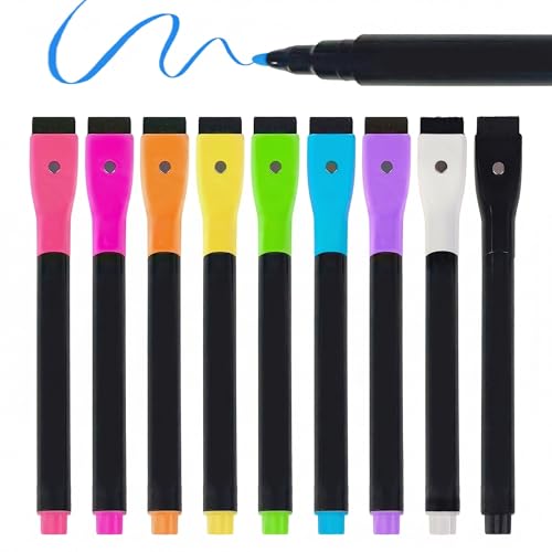 Lumiboard 9 Color Neon Paint Markers for LED Note Board with Colors Fluorescent Ink Design Erasable Markers for LED Writing Boards Best Gift for Kids