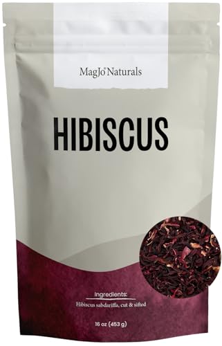 MagJo Naturals, Hibiscus Flowers 1LB (16 Oz) Hibiscus tea cut & sifted flowers, Flor de Jamaica