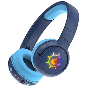 Kinderen Draadloze Hoofdtelefoon voor kinderen geschenken ChenFec LED Light Up Opvouwbare bluetooth hoofdtelefoon draadloze over ear hoofdtelefoon met microfoon en volumeregeling voor Online Leren/Reizen/Laptop/PC/Smartphones