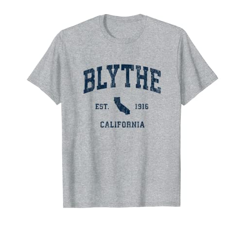 Blythe California CA Design sportif vintage Bleu marine T-Shirt