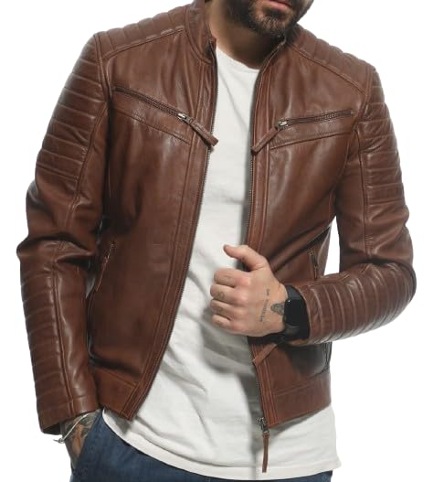 skullhide Classic Lambskin Leather Jacket For Men's Size:- (XS TO 4XL)-picture-34