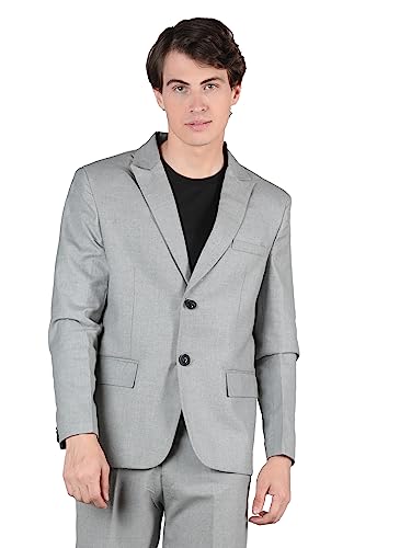Image of DLANXA Men Solid Slim Fit Single Breasted Formal Blazer