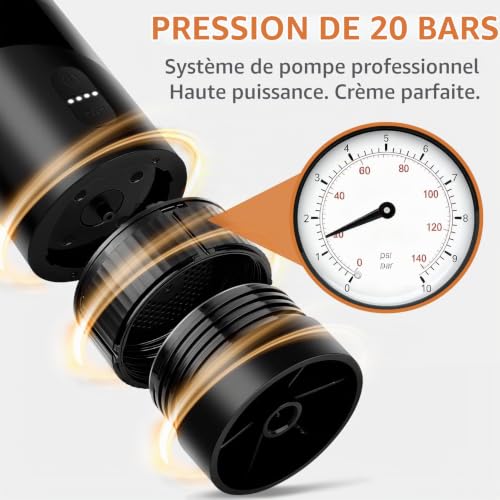 AirOpen Machine à Café Portable, Réservoir 100 ml, Étanche IPX5, 20 Bars, Cafetière Portable USB-C Compatible vec Capsules Nespresso Original et Café Moulu, pour Voiture, Camping et Bureau – vue 4