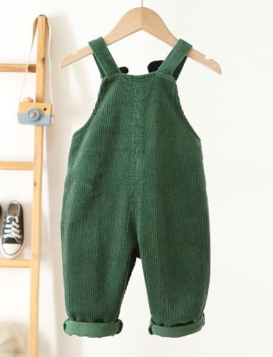SEAUR Baby Boy Girl Corduroy Bib Overalls Cotton Button Suspender Overalls Plain Romper Loose Jumpsuit2