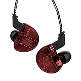 IEM Earbuds, KZ ZS10 HiFi In-Ear Headphones with Five Drivers without Microphone (Red)