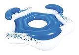 Bestway 43111E CoolerZ X3 3-Person Inflatable Floating Water Island Lounge Raft Tube with Open Bottom and Cupholders for Pool, Lakes and Rivers