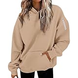 Material: Polyester and Cotton, lightweight, soft and breathable, keep you warm in the fall and winter. Design: Hooded neck pullover sweatshirts for women, oversized sweaters, drop shoulder collar, slight stretch, fleece lined, long sleeve tops,fall ...