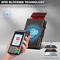 Geldbörse Herren mit Münzfach, RFID Slim Leder Portmonee für 10-12 Karten – Ansicht 7