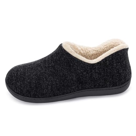 ULTRAIDEAS Women's Cozy Memory Foam Loafer Slippers with Warm Fleece Lining, Ladies Closed Back House Shoes with Non-slip Indoor Outdoor Rubber Sole（Black，size 9）